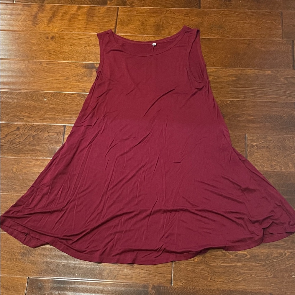 Sleeveless Burgundy Dress